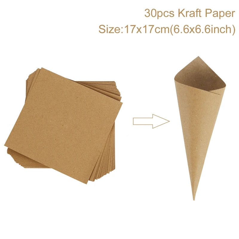 Wedding Tray Confetti Cone Stand Box Kraft Paper Tray Rustic Wedding Decoration Wedding Confetti Cones Cones Wedding Set Supply