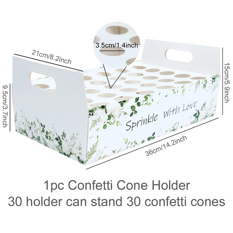 Wedding Tray Confetti Cone Stand Box Kraft Paper Tray Rustic Wedding Decoration Wedding Confetti Cones Cones Wedding Set Supply