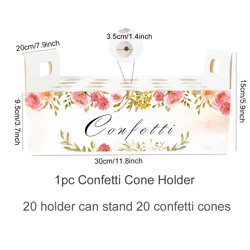 Wedding Tray Confetti Cone Stand Box Kraft Paper Tray Rustic Wedding Decoration Wedding Confetti Cones Cones Wedding Set Supply