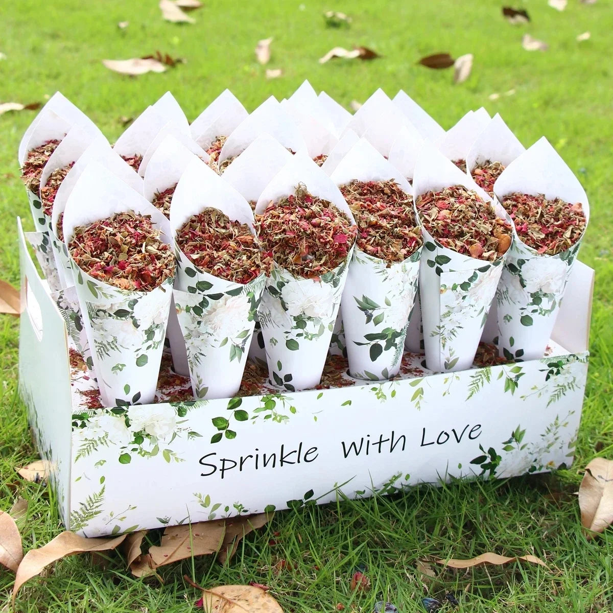 Wedding Tray Confetti Cone Stand Box Kraft Paper Tray Rustic Wedding Decoration Wedding Confetti Cones Cones Wedding Set Supply