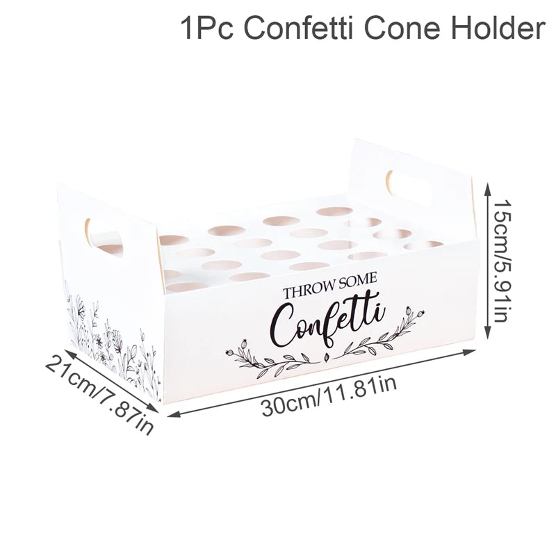 Wedding Tray Confetti Cone Stand Box Kraft Paper Tray Rustic Wedding Decoration Wedding Confetti Cones Cones Wedding Set Supply