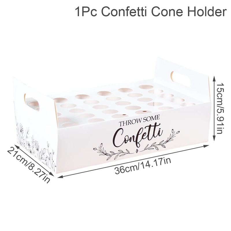 Wedding Tray Confetti Cone Stand Box Kraft Paper Tray Rustic Wedding Decoration Wedding Confetti Cones Cones Wedding Set Supply