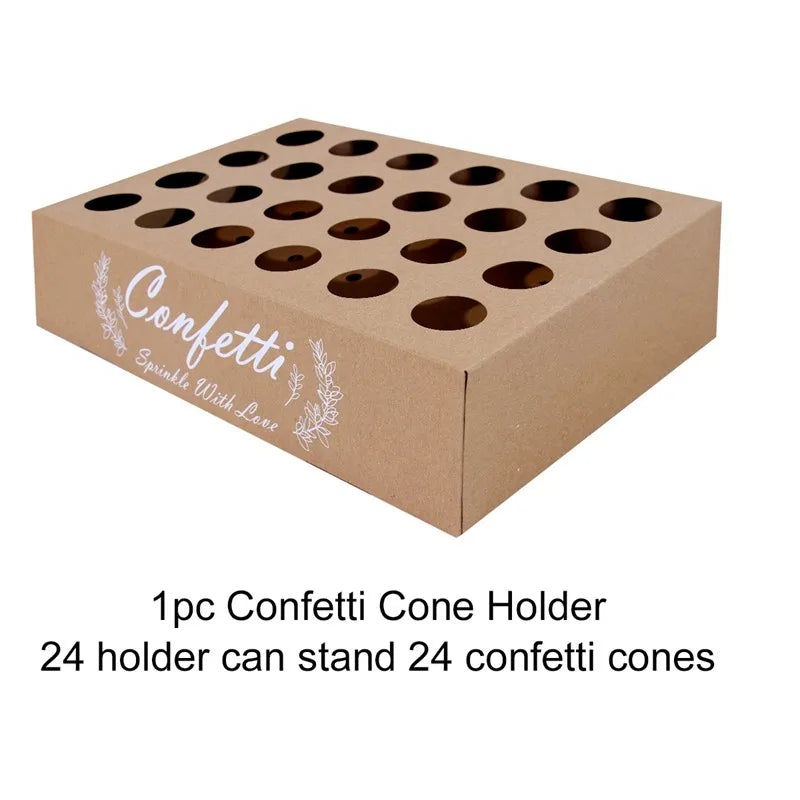 Wedding Tray Confetti Cone Stand Box Kraft Paper Tray Rustic Wedding Decoration Wedding Confetti Cones Cones Wedding Set Supply