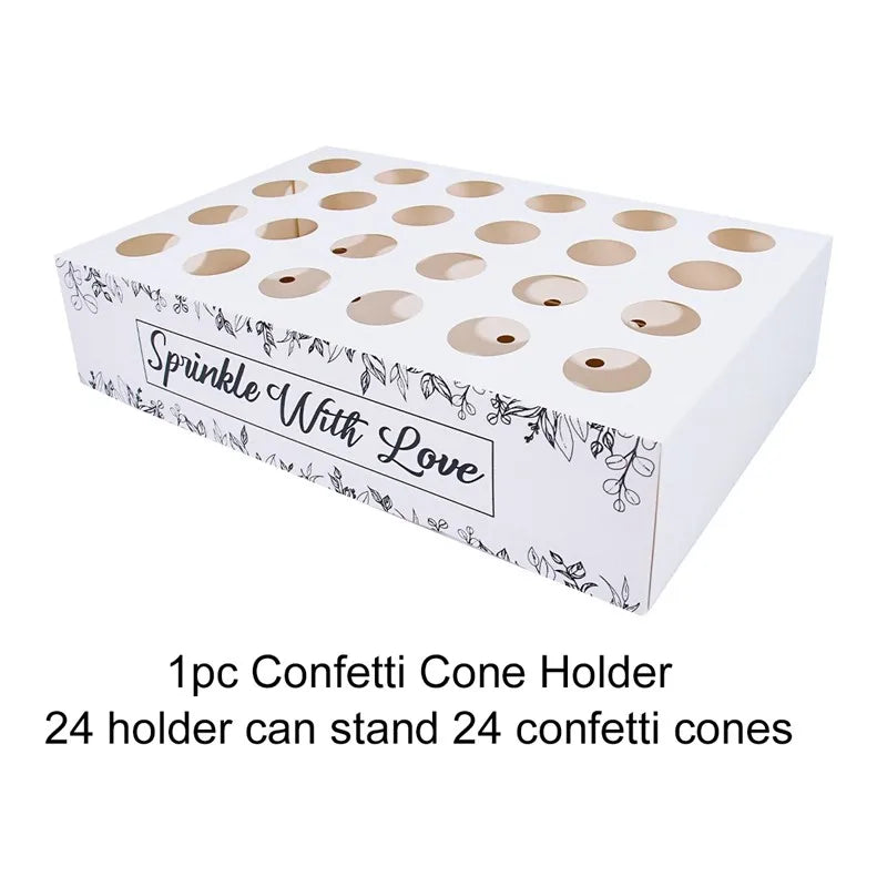 Wedding Tray Confetti Cone Stand Box Kraft Paper Tray Rustic Wedding Decoration Wedding Confetti Cones Cones Wedding Set Supply