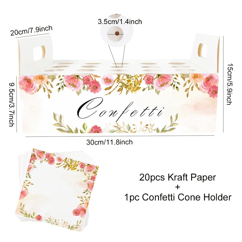 Wedding Tray Confetti Cone Stand Box Kraft Paper Tray Rustic Wedding Decoration Wedding Confetti Cones Cones Wedding Set Supply